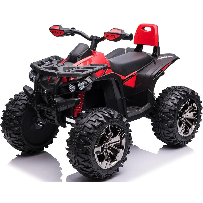 Quad Jungle ATV Elettrico 12V per Bambini con Ammortizzatori Reali Batteria Potenziata Schienale Ruote Grandi – Variante Rosso