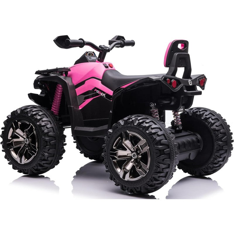 Quad Jungle ATV Elettrico 12V per Bambini con Ammortizzatori Reali Batteria Potenziata Schienale Ruote Grandi – Variante Rosa