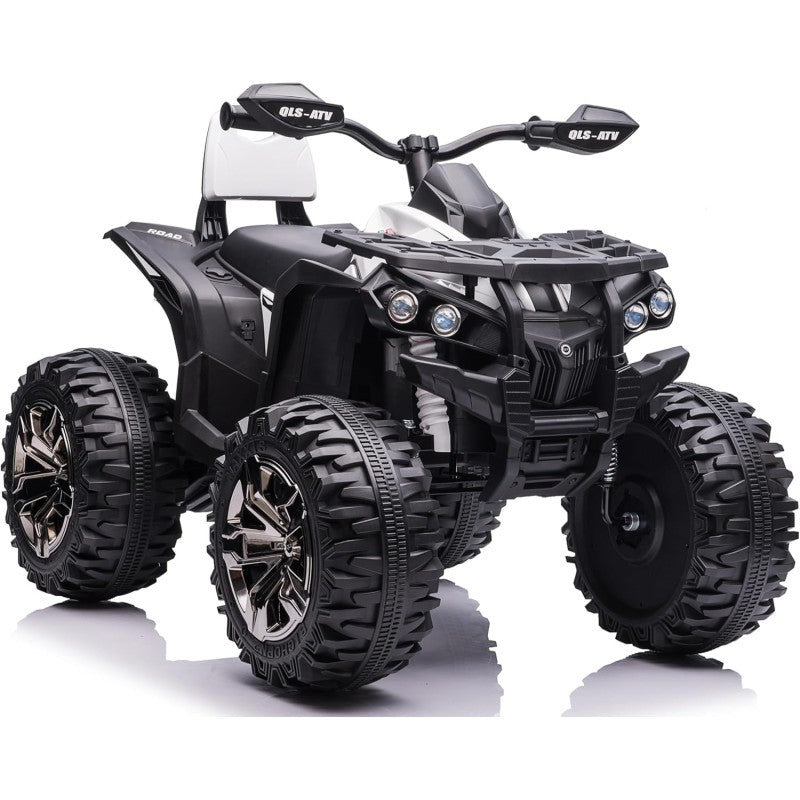 Quad Jungle ATV Elettrico 12V per Bambini con Ammortizzatori Reali Batteria Potenziata Schienale Ruote Grandi – Variante Bianco