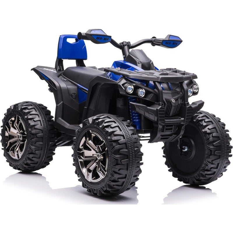 Quad Jungle ATV Elettrico 12V per Bambini con Ammortizzatori Reali Batteria Potenziata Schienale Ruote Grandi – Variante Blu