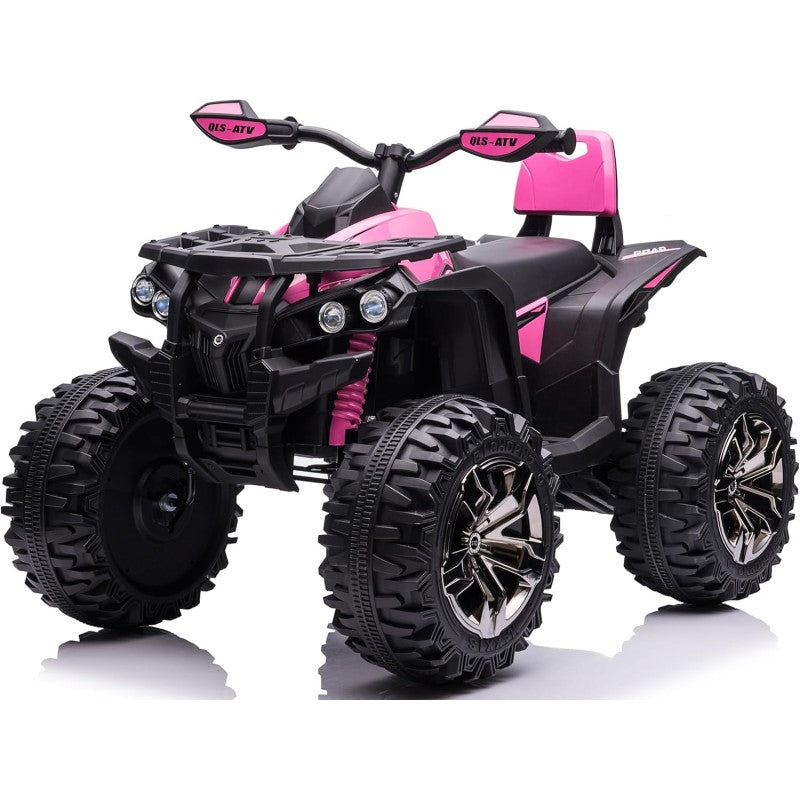 Quad Jungle ATV Elettrico 12V per Bambini con Ammortizzatori Reali Batteria Potenziata Schienale Ruote Grandi – Variante Rosa