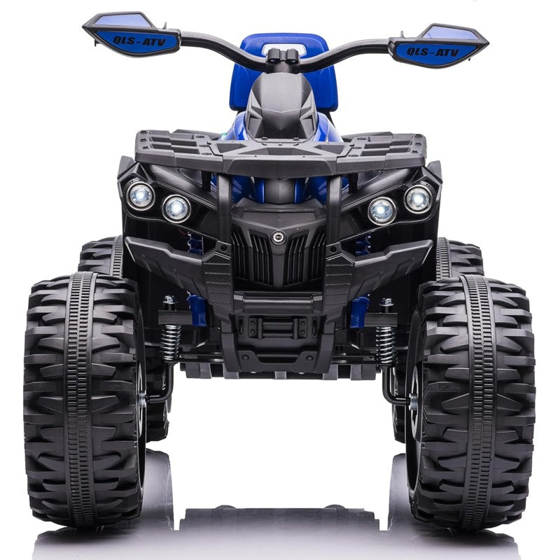 Quad Jungle ATV Elettrico 12V per Bambini con Ammortizzatori Reali Batteria Potenziata Schienale Ruote Grandi – Variante Blu