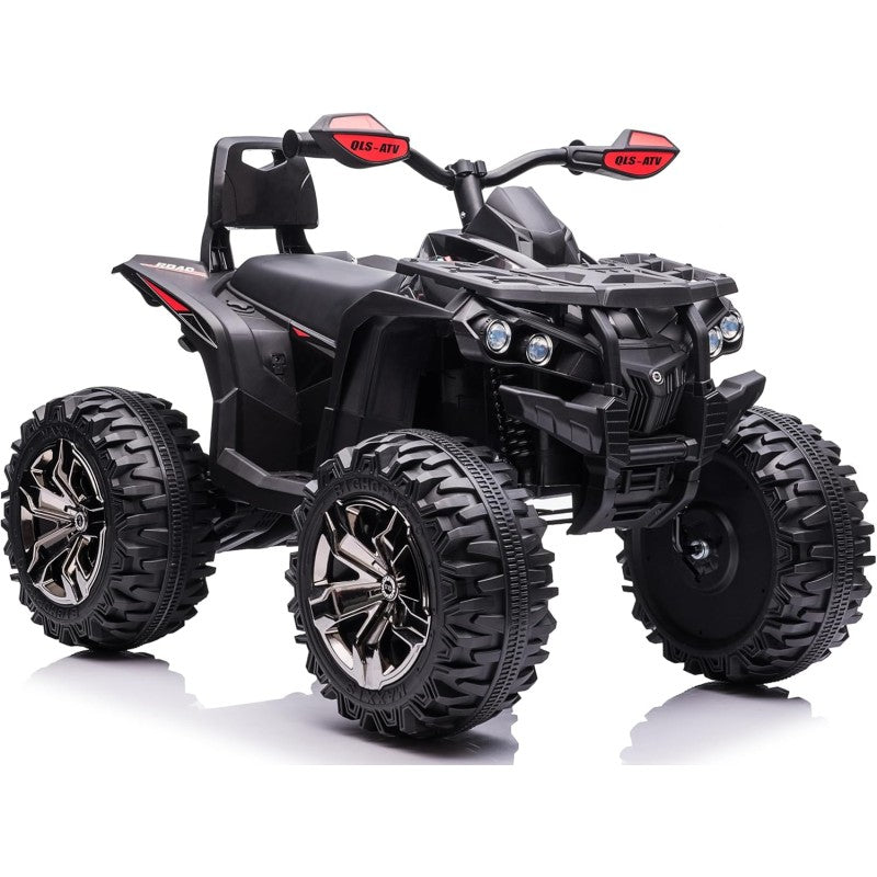 Quad Jungle ATV Elettrico 12V per Bambini con Ammortizzatori Reali Batteria Potenziata Schienale Ruote Grandi – Variante Nero