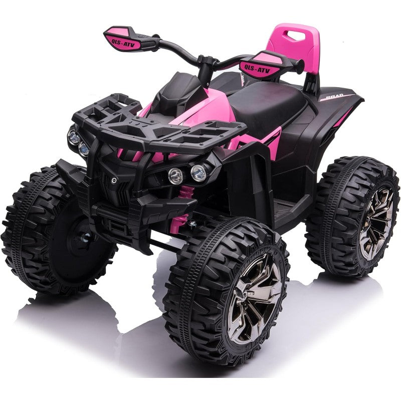 Quad Jungle ATV Elettrico 12V per Bambini con Ammortizzatori Reali Batteria Potenziata Schienale Ruote Grandi – Variante Rosa