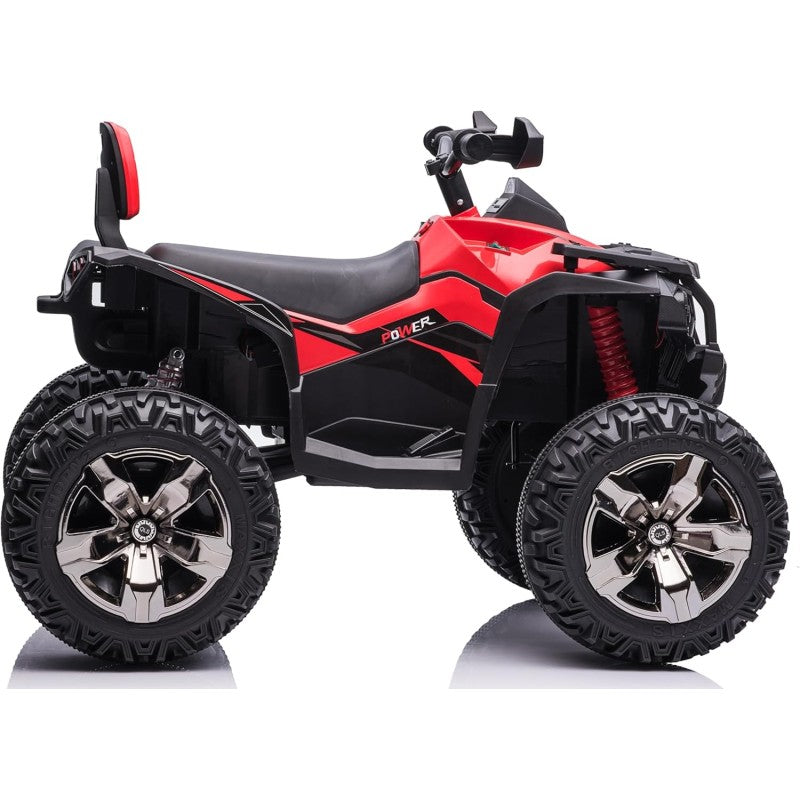 Quad Jungle ATV Elettrico 12V per Bambini con Ammortizzatori Reali Batteria Potenziata Schienale Ruote Grandi – Variante Rosso