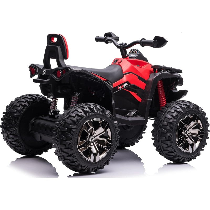 Quad Jungle ATV Elettrico 12V per Bambini con Ammortizzatori Reali Batteria Potenziata Schienale Ruote Grandi – Variante Rosso