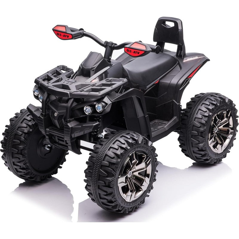 Quad Jungle ATV Elettrico 12V per Bambini con Ammortizzatori Reali Batteria Potenziata Schienale Ruote Grandi – Variante Nero