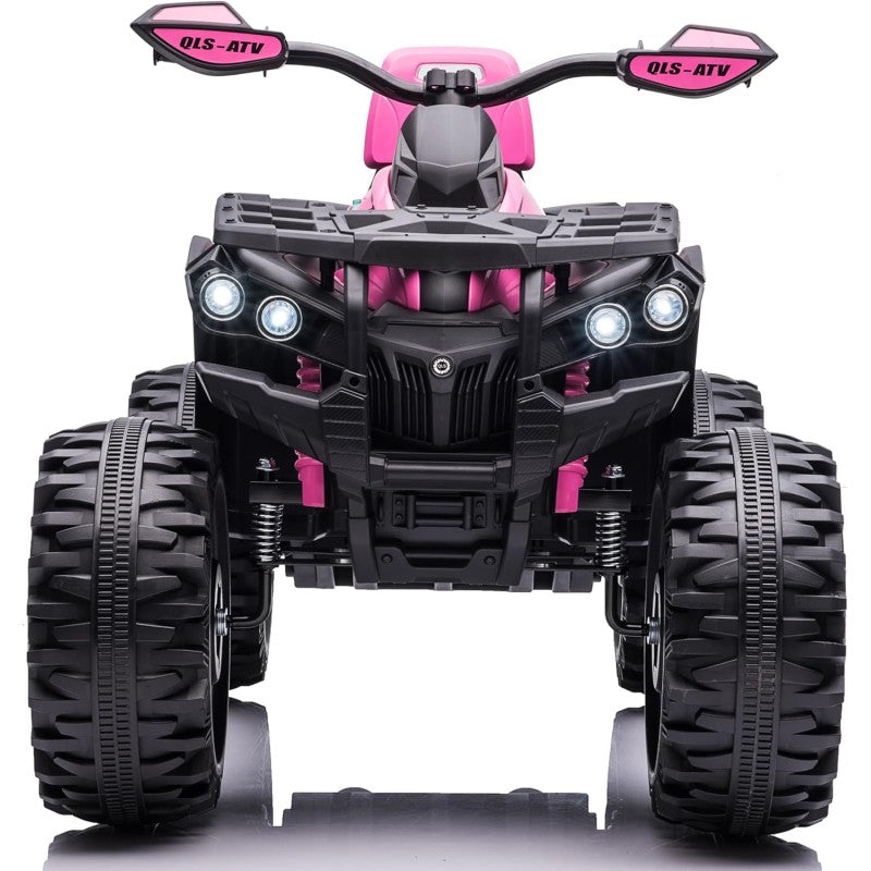 Quad Jungle ATV Elettrico 12V per Bambini con Ammortizzatori Reali Batteria Potenziata Schienale Ruote Grandi – Variante Rosa
