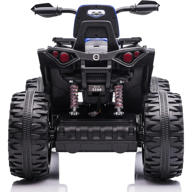 Quad Jungle ATV Elettrico 12V per Bambini con Ammortizzatori Reali Batteria Potenziata Schienale Ruote Grandi – Variante Blu