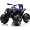 Quad Jungle ATV Elettrico 12V per Bambini con Ammortizzatori Reali Batteria Potenziata Schienale Ruote Grandi – Variante Blu