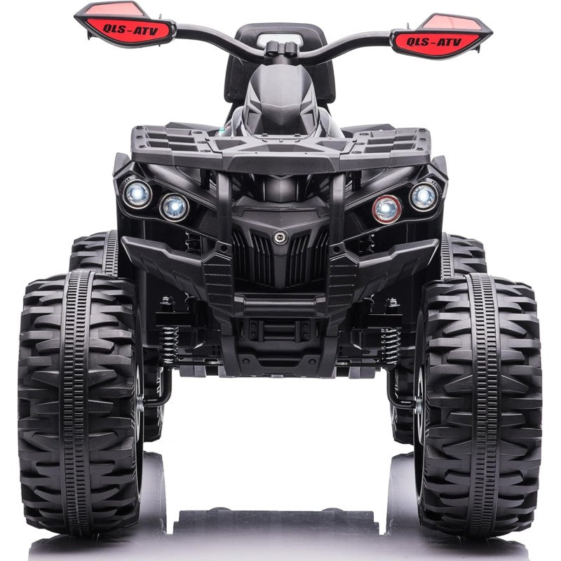 Quad Jungle ATV Elettrico 12V per Bambini con Ammortizzatori Reali Batteria Potenziata Schienale Ruote Grandi – Variante Nero