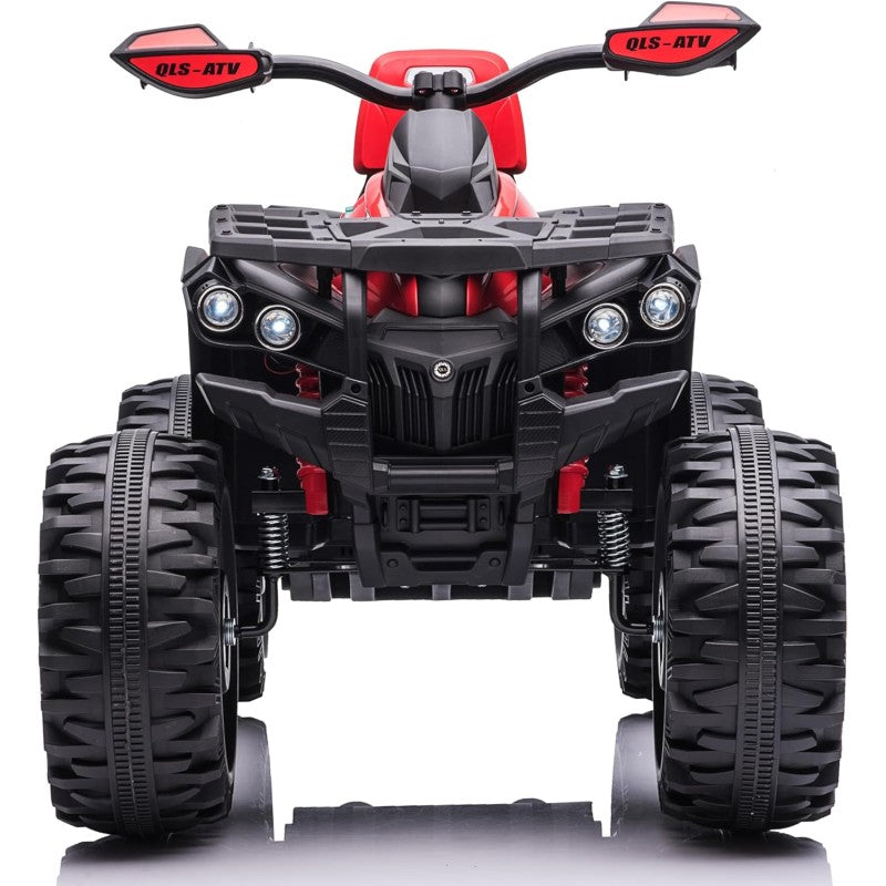 Quad Jungle ATV Elettrico 12V per Bambini con Ammortizzatori Reali Batteria Potenziata Schienale Ruote Grandi – Variante Rosso