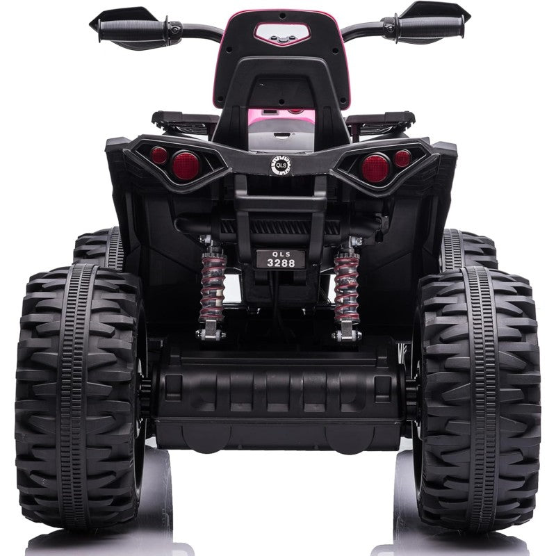 Quad Jungle ATV Elettrico 12V per Bambini con Ammortizzatori Reali Batteria Potenziata Schienale Ruote Grandi – Variante Rosa
