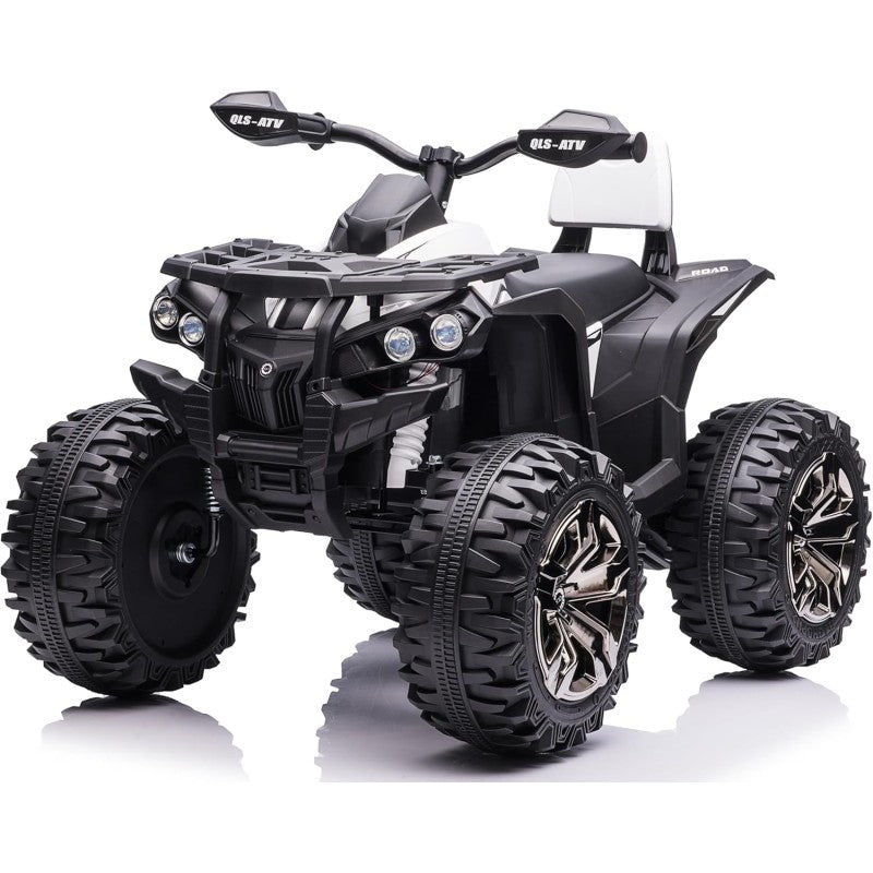 Quad Jungle ATV Elettrico 12V per Bambini con Ammortizzatori Reali Batteria Potenziata Schienale Ruote Grandi - Bianco