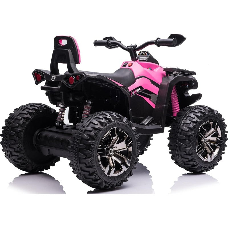 Quad Jungle ATV Elettrico 12V per Bambini con Ammortizzatori Reali Batteria Potenziata Schienale Ruote Grandi – Variante Rosa