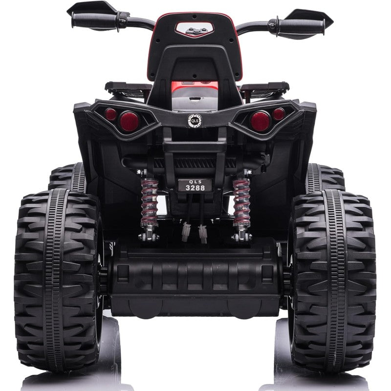 Quad Jungle ATV Elettrico 12V per Bambini con Ammortizzatori Reali Batteria Potenziata Schienale Ruote Grandi – Variante Rosso