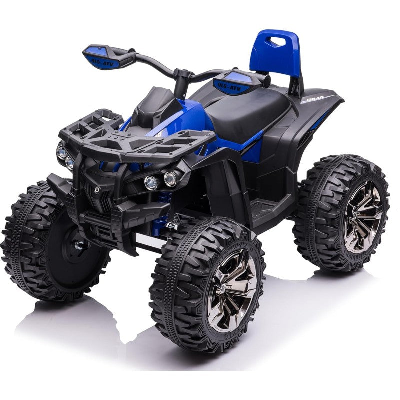 Quad Jungle ATV Elettrico 12V per Bambini con Ammortizzatori Reali Batteria Potenziata Schienale Ruote Grandi – Variante Blu