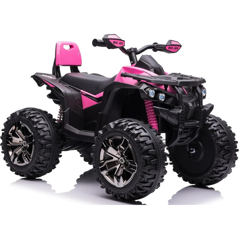 Quad Jungle ATV Elettrico 12V per Bambini con Ammortizzatori Reali Batteria Potenziata Schienale Ruote Grandi – Variante Rosa