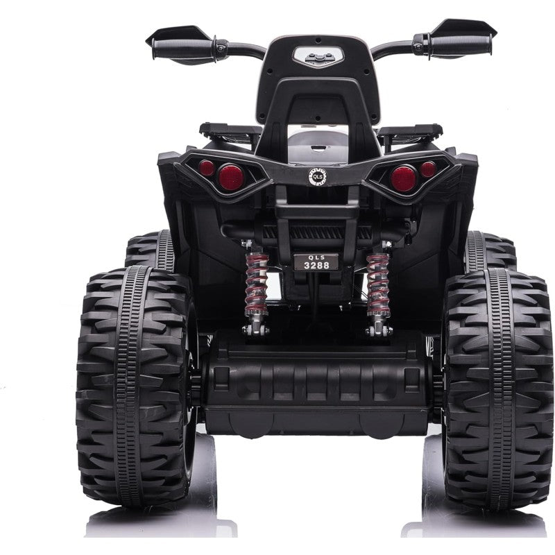 Quad Jungle ATV Elettrico 12V per Bambini con Ammortizzatori Reali Batteria Potenziata Schienale Ruote Grandi – Variante Bianco