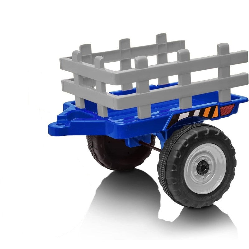 Rimorchio per Trattore, Rimorchietto con 2 Ruote Asse Singolo – Variante Blu