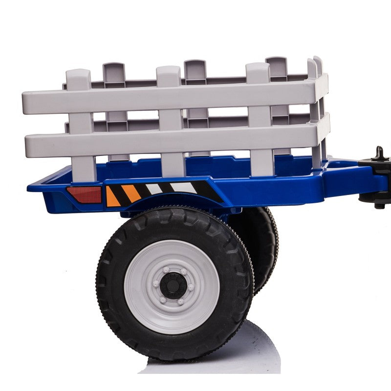 Rimorchio per Trattore, Rimorchietto con 2 Ruote Asse Singolo - Blu
