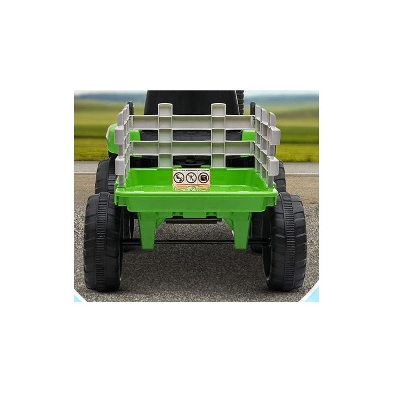 Rimorchio per Trattore, Rimorchietto con 2 Ruote Asse Singolo – Variante Verde