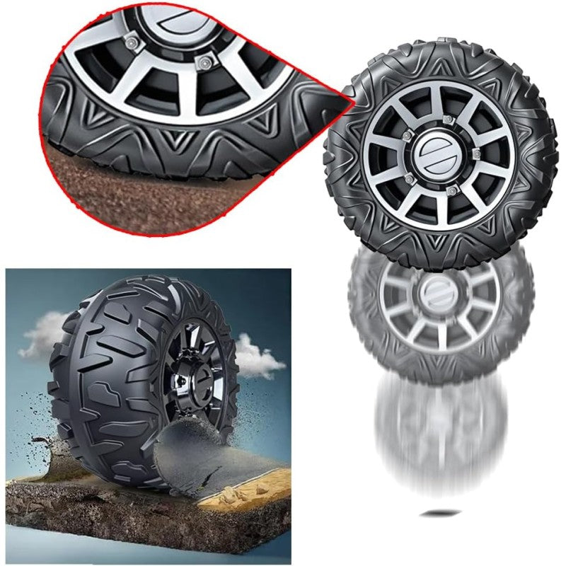 Set 4 Ruote di Ricambio in Gomma EVA Universali con Adattatore a 6 Punte per Auto Elettriche per Bambini
