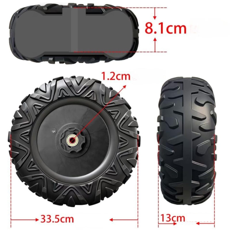 Set 4 Ruote in Gomma XL per UTV CAT Caterpillar 24V – Camion con Cassone Ribaltabile