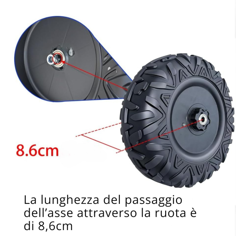 Set 4 Ruote in Gomma XL per UTV CAT Caterpillar 24V – Camion con Cassone Ribaltabile