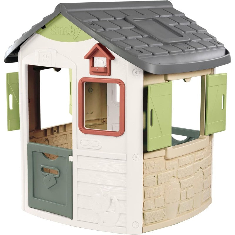Smoby 7600810504 Casetta da giardino Jura Lodge 115x123x132cm da Materiali Riciclati