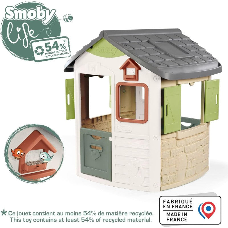 Smoby 7600810504 Casetta da giardino Jura Lodge 115x123x132cm da Materiali Riciclati
