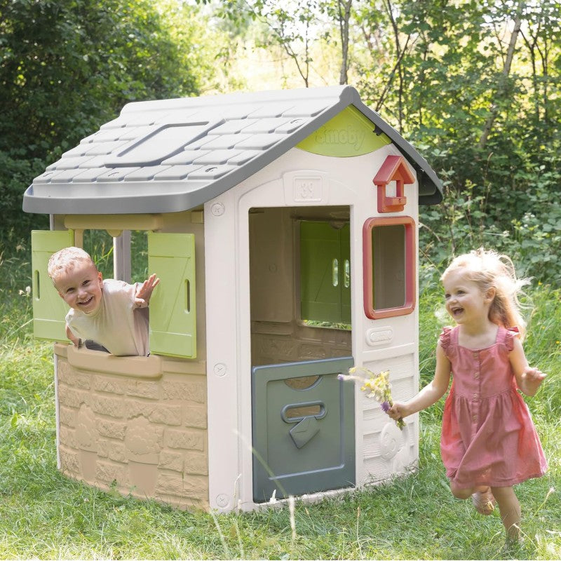 Smoby 7600810504 Casetta da giardino Jura Lodge 115x123x132cm da Materiali Riciclati