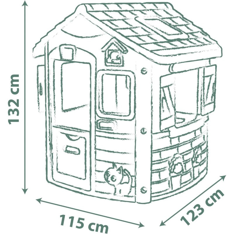 Smoby 7600810504 Casetta da giardino Jura Lodge 115x123x132cm da Materiali Riciclati