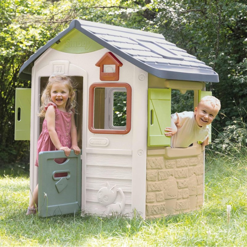 Smoby 7600810504 Casetta da giardino Jura Lodge 115x123x132cm da Materiali Riciclati