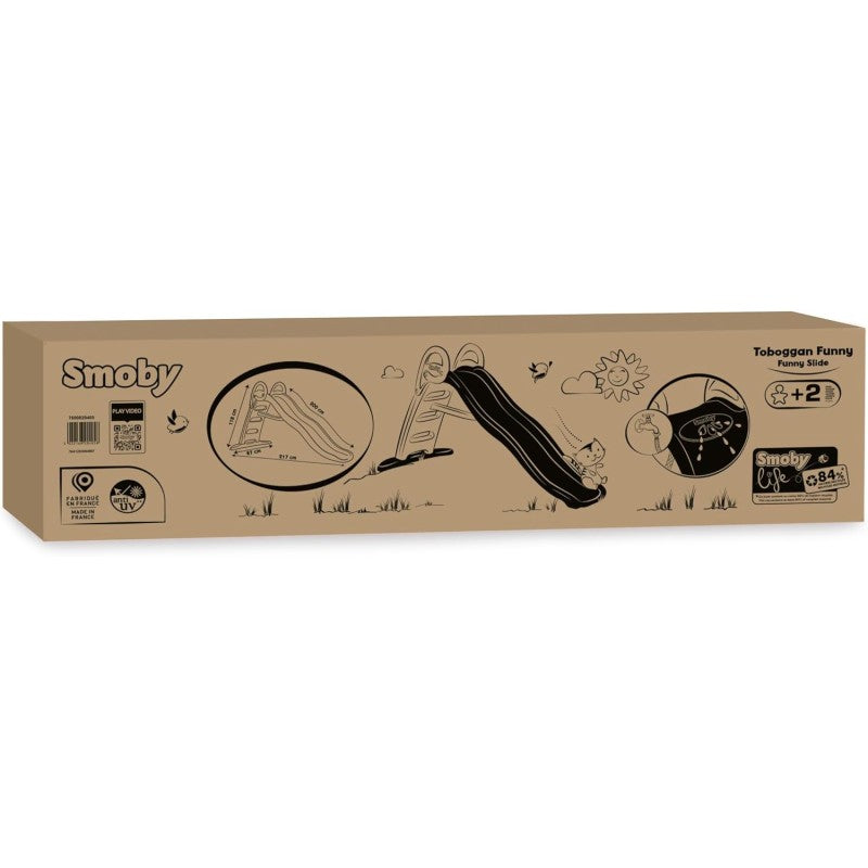 Smoby 7600820405 Scivolo Funny con attacco dell'acqua lunghezza 2 metri per bambini dai 2 anni