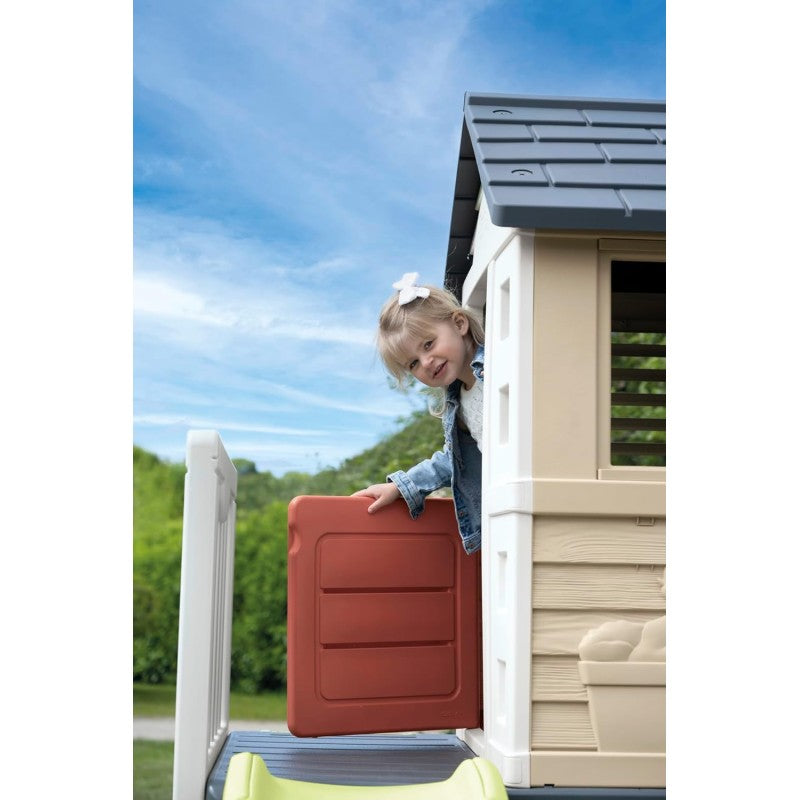 Smoby 7600810802 Casetta palafitta con scivolo da giardino dimensioni: 98x110x127cm