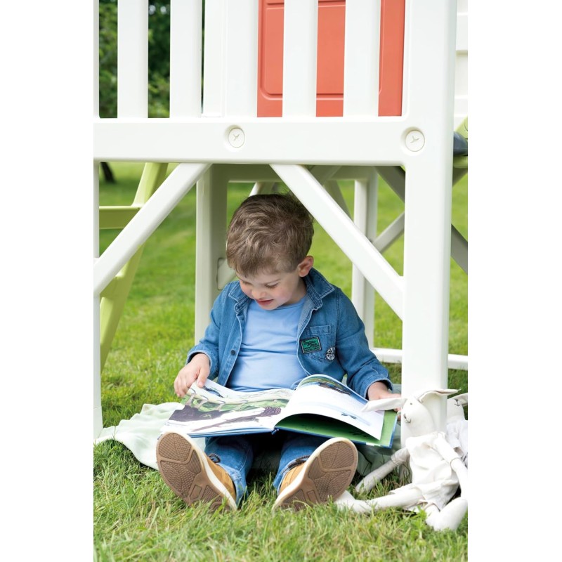 Smoby 7600810802 Casetta palafitta con scivolo da giardino dimensioni: 98x110x127cm
