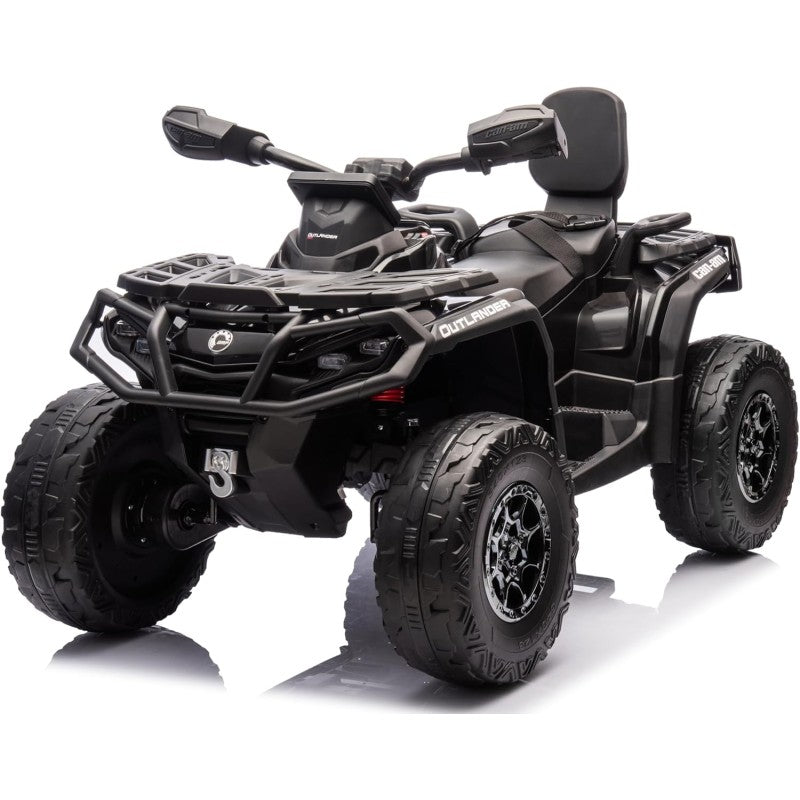 Can-Am Renegade 24V Quad Elettrico per Bambini a 2 Posti ATV con Ruote in Gomma 4 Motori Cinture di Sicurezza - Nero