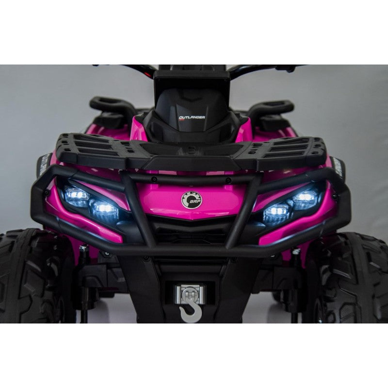 Can-Am Renegade 24V Quad Elettrico per Bambini a 2 Posti ATV con Ruote in Gomma 4 Motori Cinture di Sicurezza – Variante Rosa