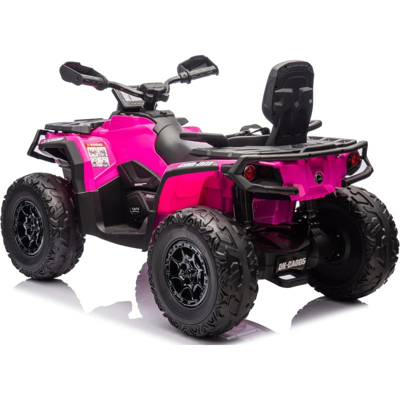 Can-Am Renegade 24V Quad Elettrico per Bambini a 2 Posti ATV con Ruote in Gomma 4 Motori Cinture di Sicurezza – Variante Rosa
