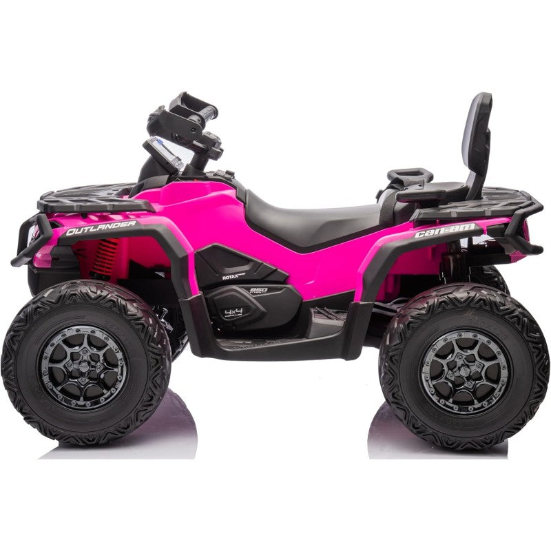 Can-Am Renegade 24V Quad Elettrico per Bambini a 2 Posti ATV con Ruote in Gomma 4 Motori Cinture di Sicurezza – Variante Rosa