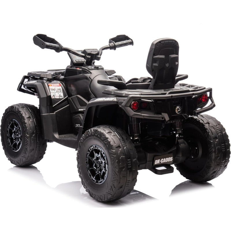 Can-Am Renegade 24V Quad Elettrico per Bambini a 2 Posti ATV con Ruote in Gomma 4 Motori Cinture di Sicurezza – Variante Nero