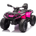 Can-Am Renegade 24V Quad Elettrico per Bambini a 2 Posti ATV con Ruote in Gomma 4 Motori Cinture di Sicurezza – Variante Rosa