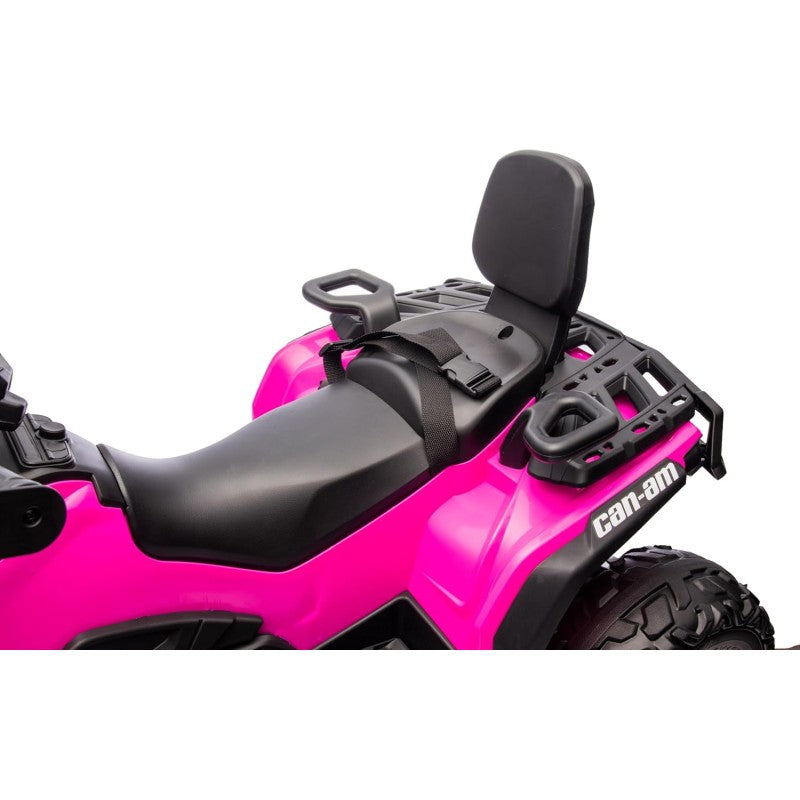 Can-Am Renegade 24V Quad Elettrico per Bambini a 2 Posti ATV con Ruote in Gomma 4 Motori Cinture di Sicurezza – Variante Rosa