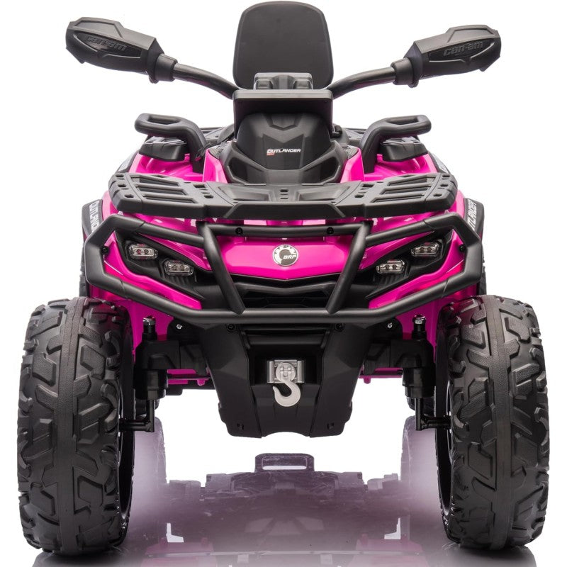 Can-Am Renegade 24V Quad Elettrico per Bambini a 2 Posti ATV con Ruote in Gomma 4 Motori Cinture di Sicurezza – Variante Rosa
