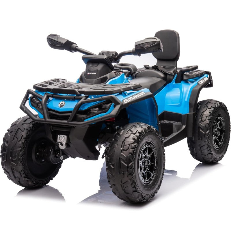 Can-Am Renegade 24V Quad Elettrico per Bambini a 2 Posti ATV con Ruote in Gomma 4 Motori Cinture di Sicurezza - Blu