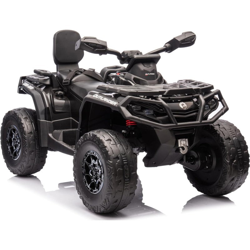 Can-Am Renegade 24V Quad Elettrico per Bambini a 2 Posti ATV con Ruote in Gomma 4 Motori Cinture di Sicurezza – Variante Nero