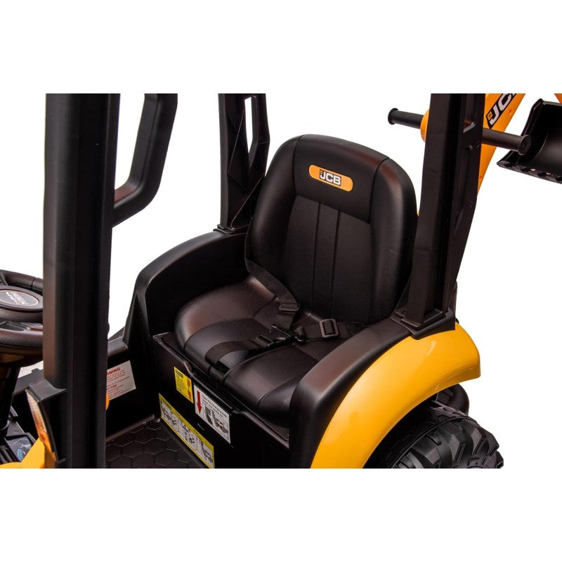 Trattore Cavalcabile Elettrico per Bambini JCB 24V Escavatore con Braccio Scavatore Bulldozer Retroescavatore 4 in 1