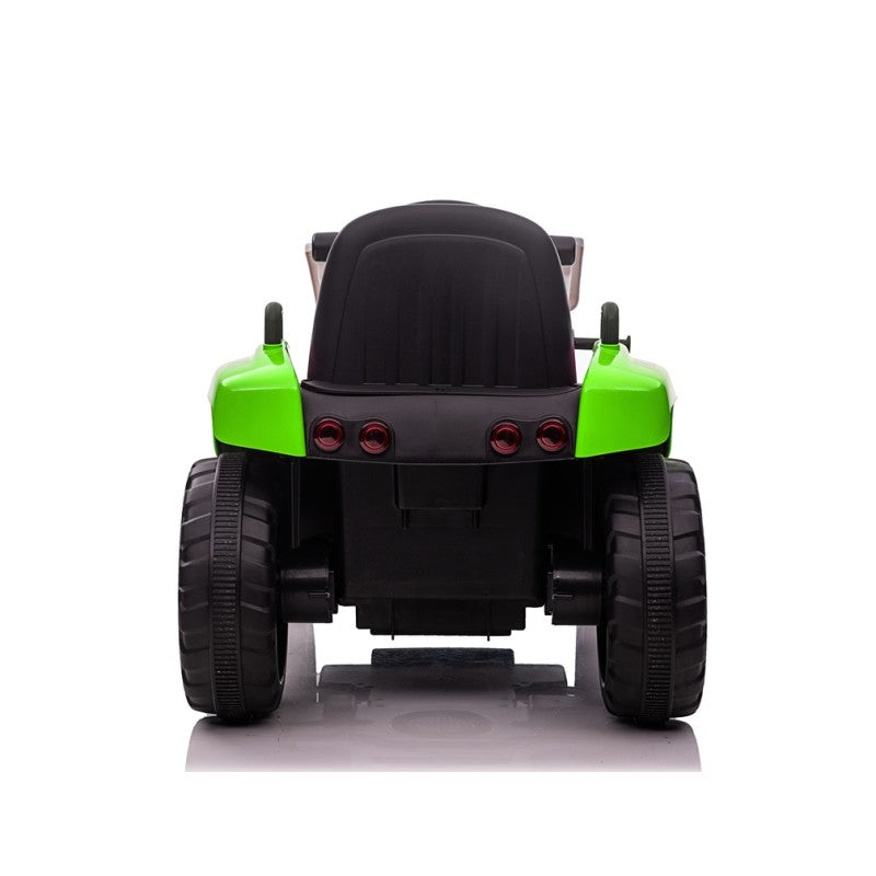 Trattore Elettrico 12V per Bambini Cavalcabile con Pala Meccanica Ruspa Scavatrice e Rimorchio – Variante Verde