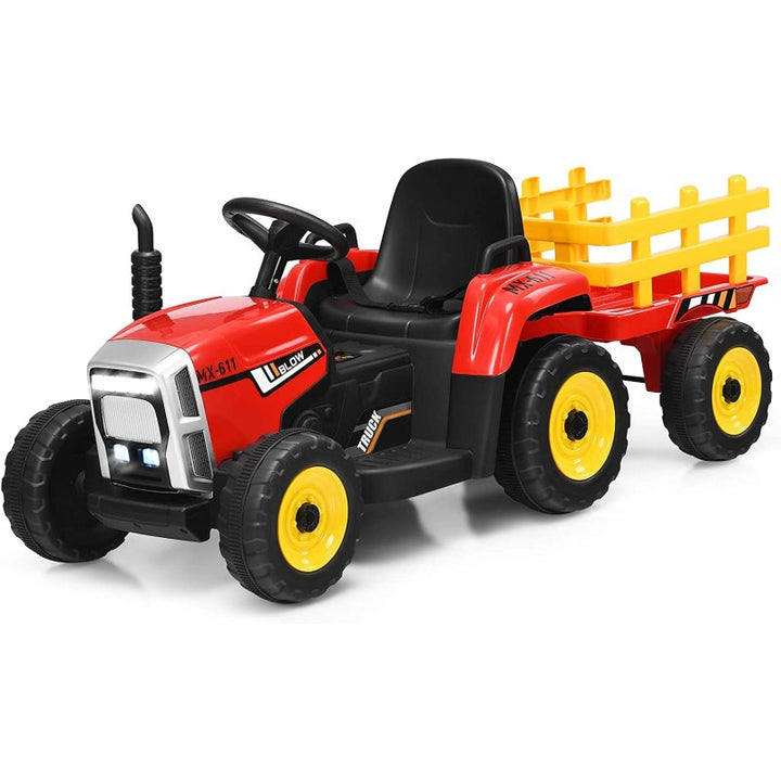 Trattore Elettrico 12V per Bambini Cavalcabile con Rimorchio Telecomando